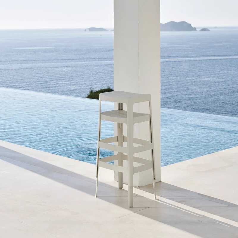 Tabouret de bar en aluminium blanc Cut - Cane-Line