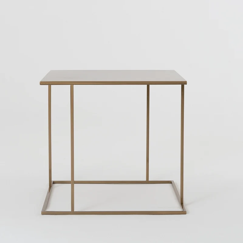 Table d'appoint carré en métal gold Walt - Custom Form