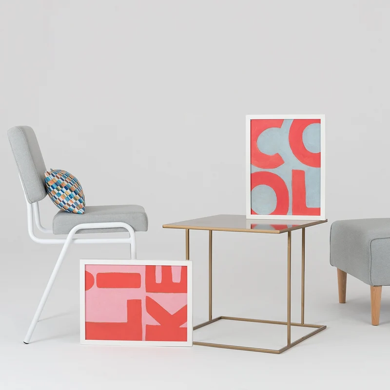 Table d'appoint carré en métal gold Walt - Custom Form