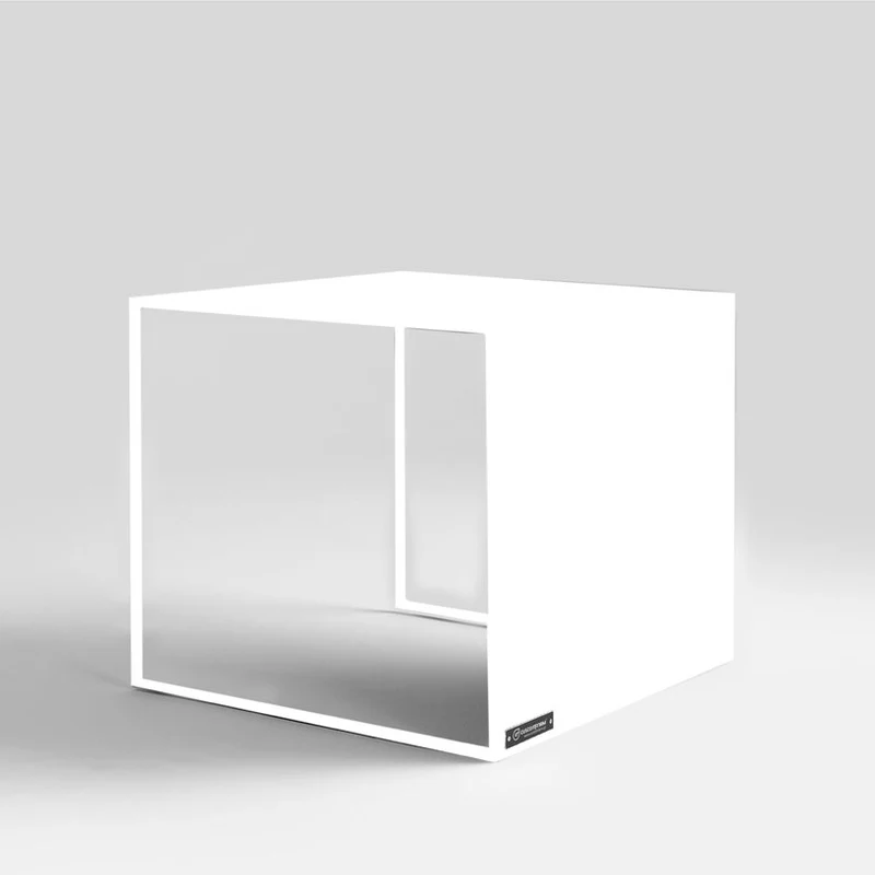 Table basse carré en métal blanc 2 Wall - Custom Form