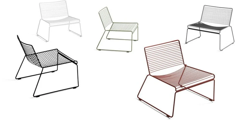 Chaise lounge en métal rouge Hee - HAY