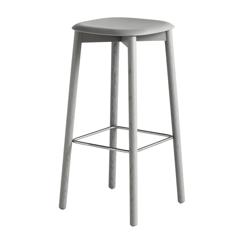 Tabouret de bar en bois de chêne gris 75 cm Soft Edge 32 - HAY