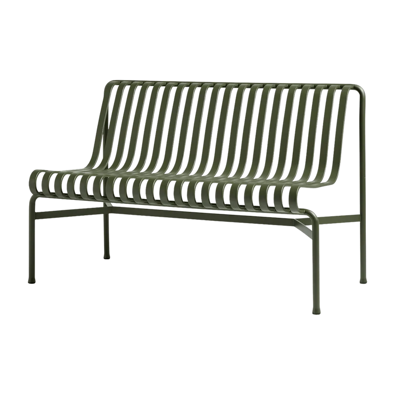 Banc de jardin sans accoudoirs en métal olive Palissade - HAY