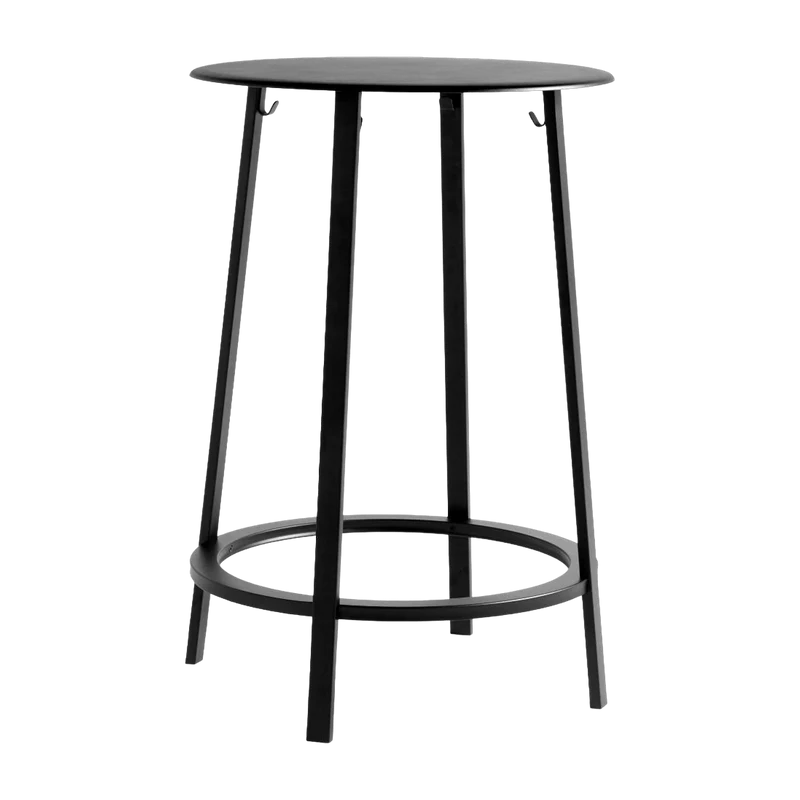 Table haute en aluminium noir Revolver - HAY