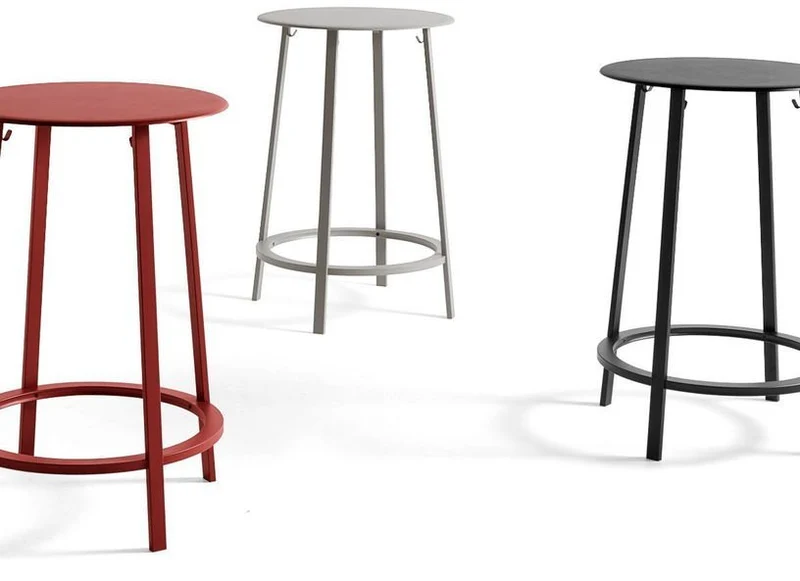 Table haute en aluminium noir Revolver - HAY