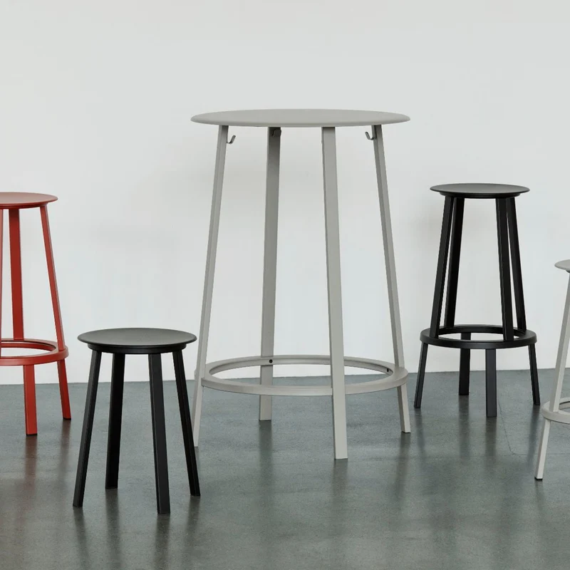 Table haute en aluminium rouge Revolver - HAY