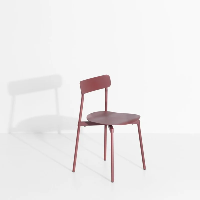 Chaise en métal rouge brun Fromme - Petite Friture