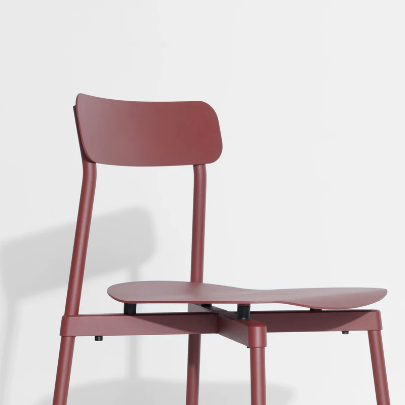 Chaise en métal rouge brun Fromme - Petite Friture