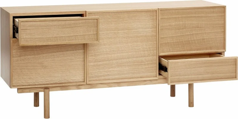 Buffet avec tiroirs et placards en chêne naturel - Hübsch