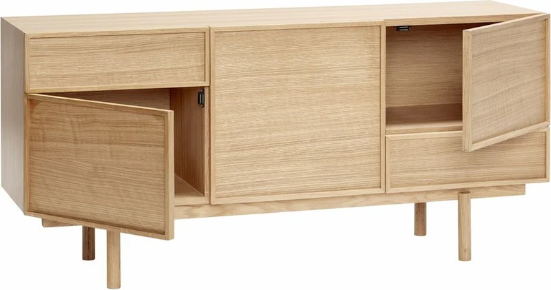Buffet avec tiroirs et placards en chêne naturel - Hübsch