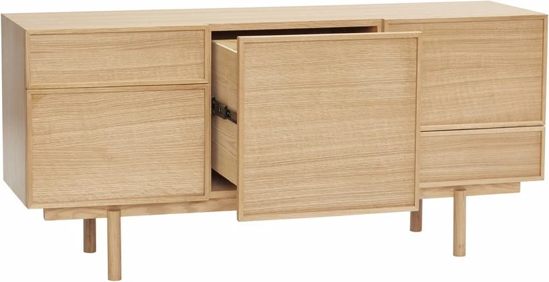 Buffet avec tiroirs et placards en chêne naturel - Hübsch