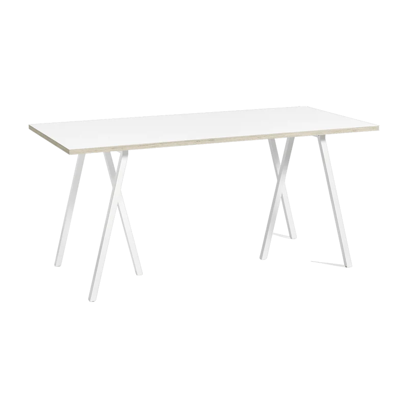 Table en acier blanche L160 cm Loop Stand - HAY