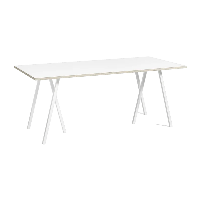 Table en acier blanche L180 cm Loop Stand - HAY