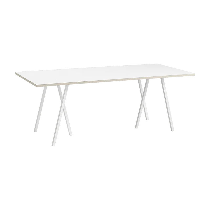 Table en acier blanche L200 cm Loop Stand - HAY