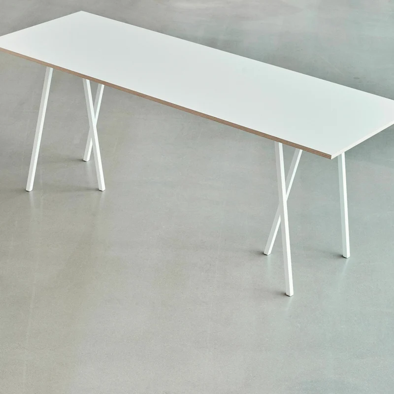 Table en acier blanche L200 cm Loop Stand - HAY