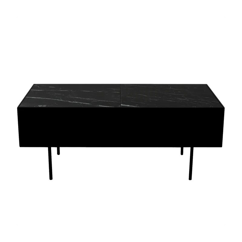 Table bout de canapé en marbre noir Accent Table - HANDVÄRK