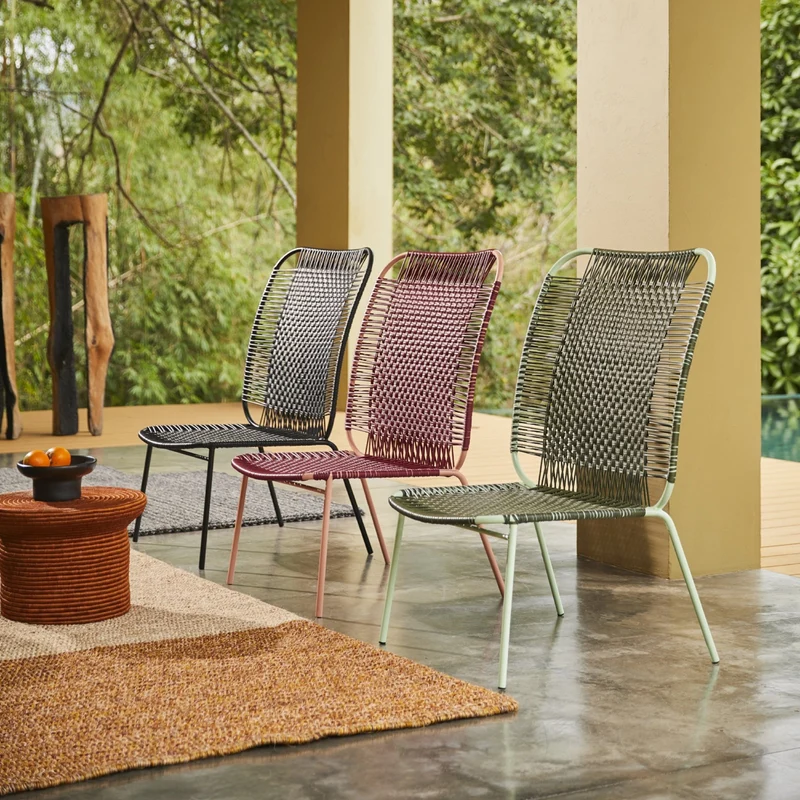 Fauteuil en acier jaune Cielo High - Ames