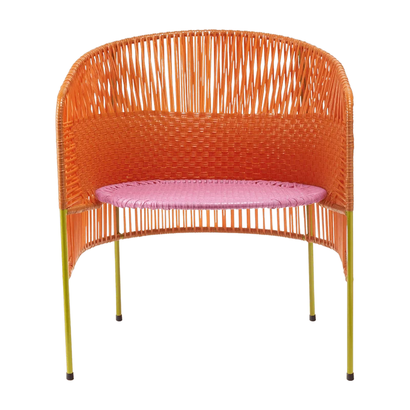 Fauteuil en acier orange Caribe - Ames