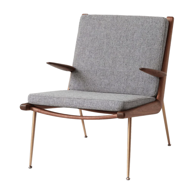 Fauteuil avec accoudoirs en noyer Hallingdal 130 HM2 Boomerang - &tradition