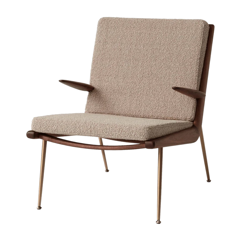 Fauteuil avec accoudoirs en noyer Karakorum 003 HM2 Boomerang - &tradition