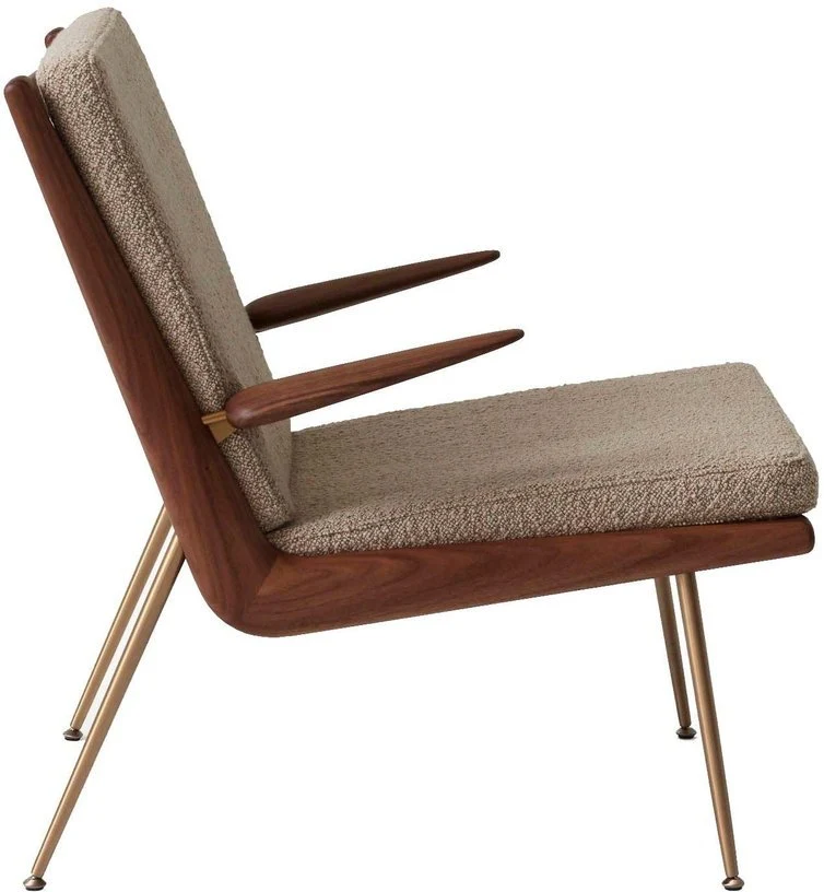 Fauteuil avec accoudoirs en noyer Karakorum 003 HM2 Boomerang - &tradition