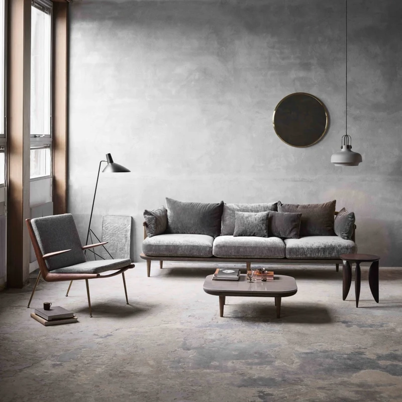 Fauteuil avec accoudoirs en chêne Hallingdal 130 HM2 Boomerang - &tradition