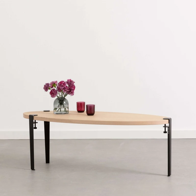 Table basse Surf pieds noir graphite 43 cm - TIPTOE