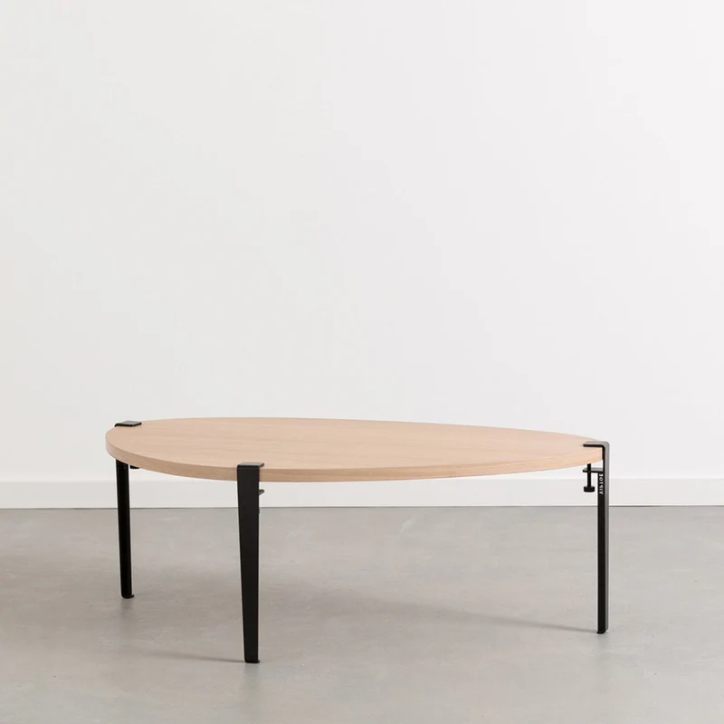 Table basse Galet pieds noir graphite 43 cm - TIPTOE