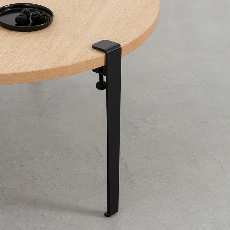 Table basse Galet pieds noir graphite 43 cm - TIPTOE