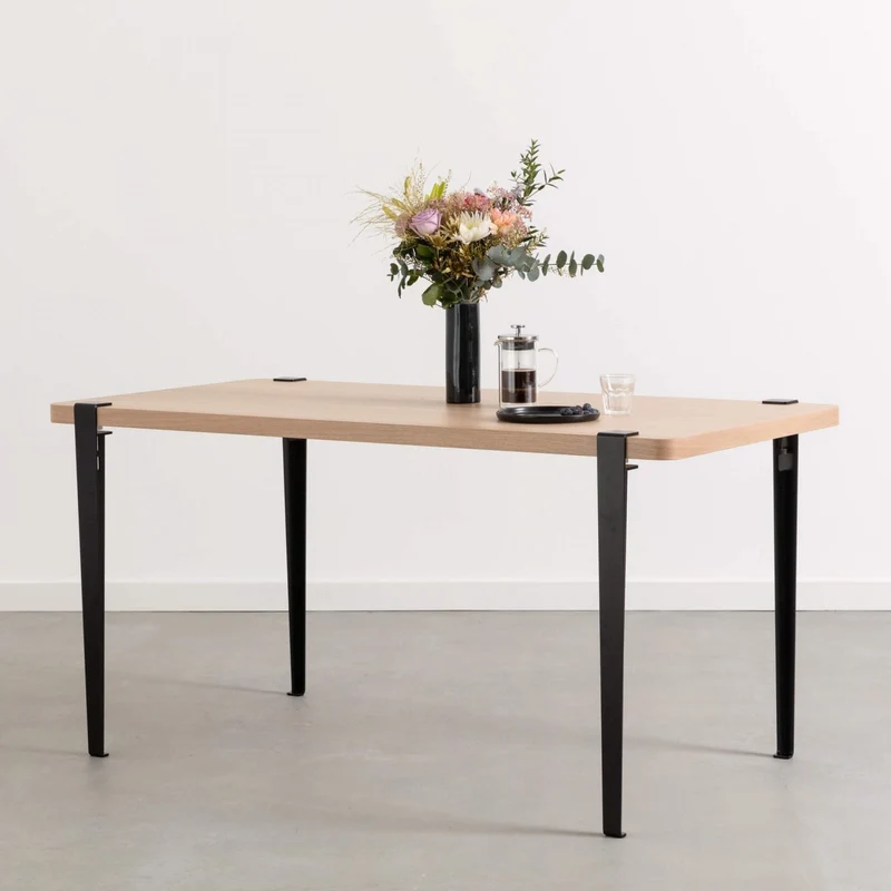 Table rectangulaire avec pieds noir graphite 75 cm Baltazar - TIPTOE