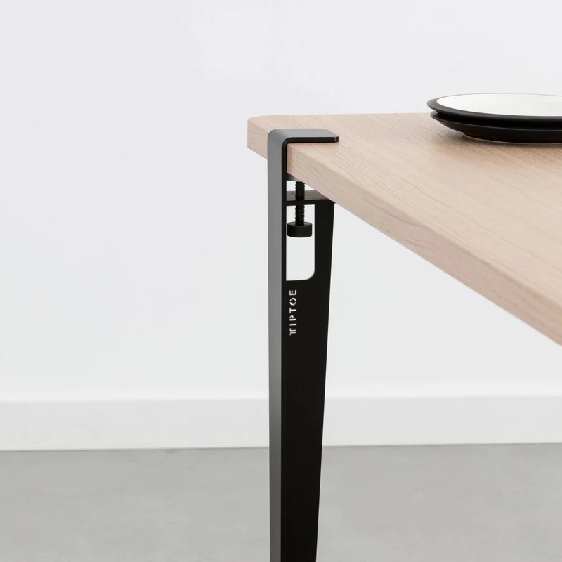 Table rectangulaire avec pieds noir graphite 75 cm Baltazar - TIPTOE
