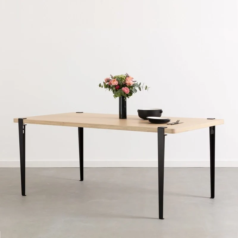 Table rectangulaire XL Brixton pieds noir graphite 75 cm - TIPTOE