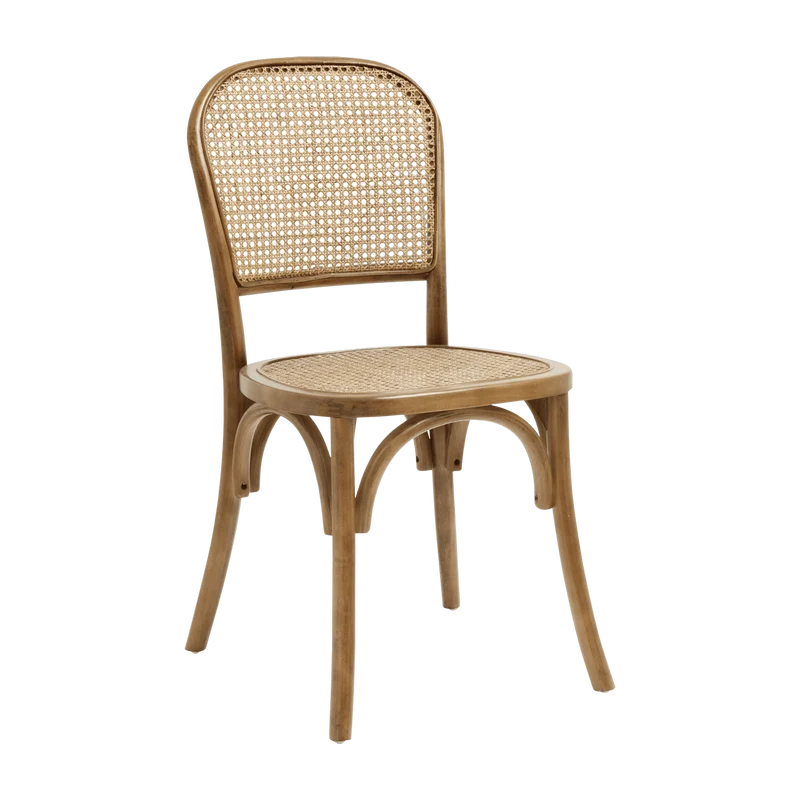 Chaise design en bouleau naturel et cannage Wicky - Nordal