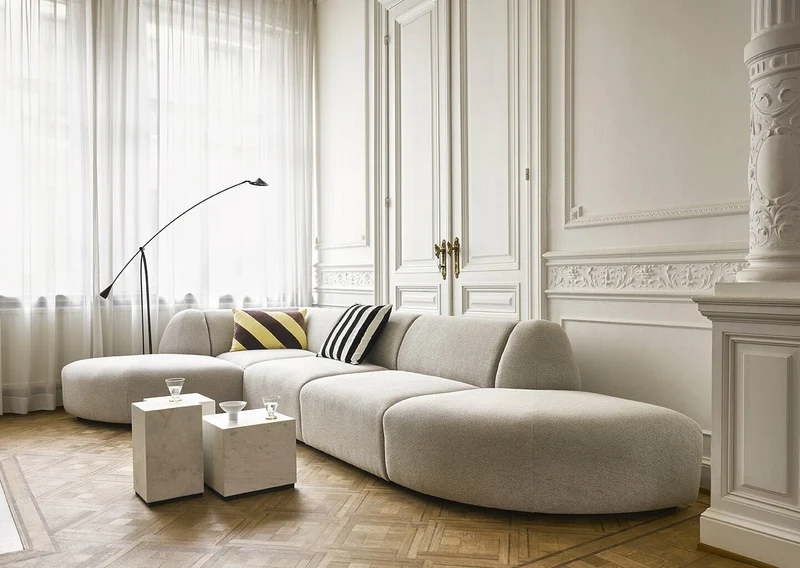 Module d'angle gauche sneak gris clair Jax - Hkliving