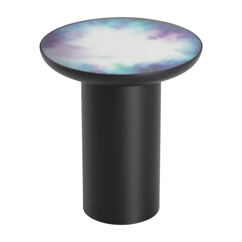 Table d'appoint ronde aquarelle bleu et violet 40 Francis - Petite Friture