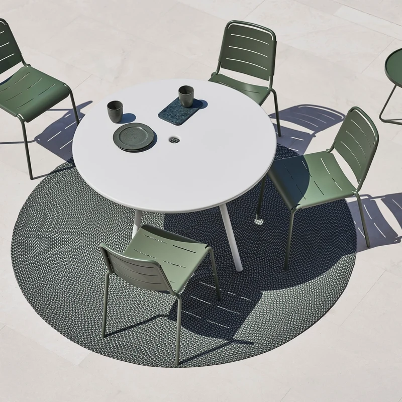 Table ronde en aluminum blanc Area - Cane-Line