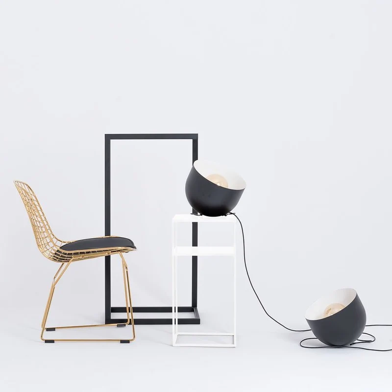 Table haute d'appoint à deux étages blanc en métal 30 x 60 cm Tensio 2 - Custom Form
