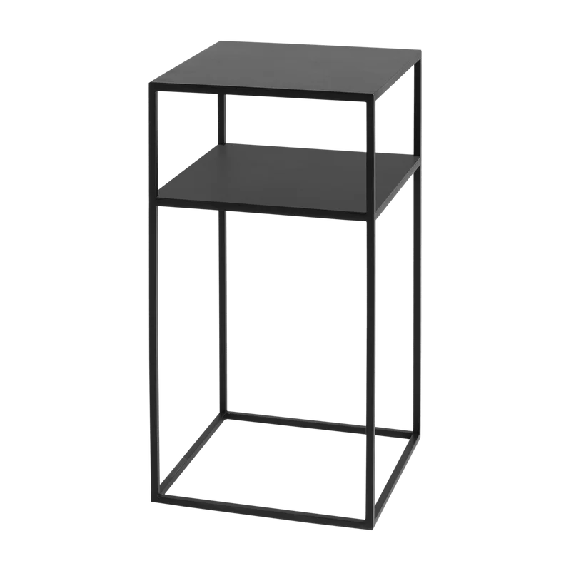 Table d'appoint rectangulaire à deux étages noir en métal Tensio 2 - Custom Form
