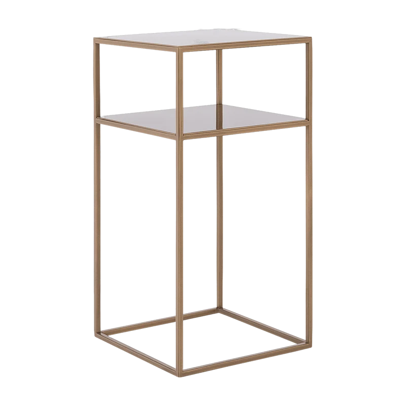 Table d'appoint carrée à deux étages gold en métal 30 x 60 cm Tensio 2 - Custom Form