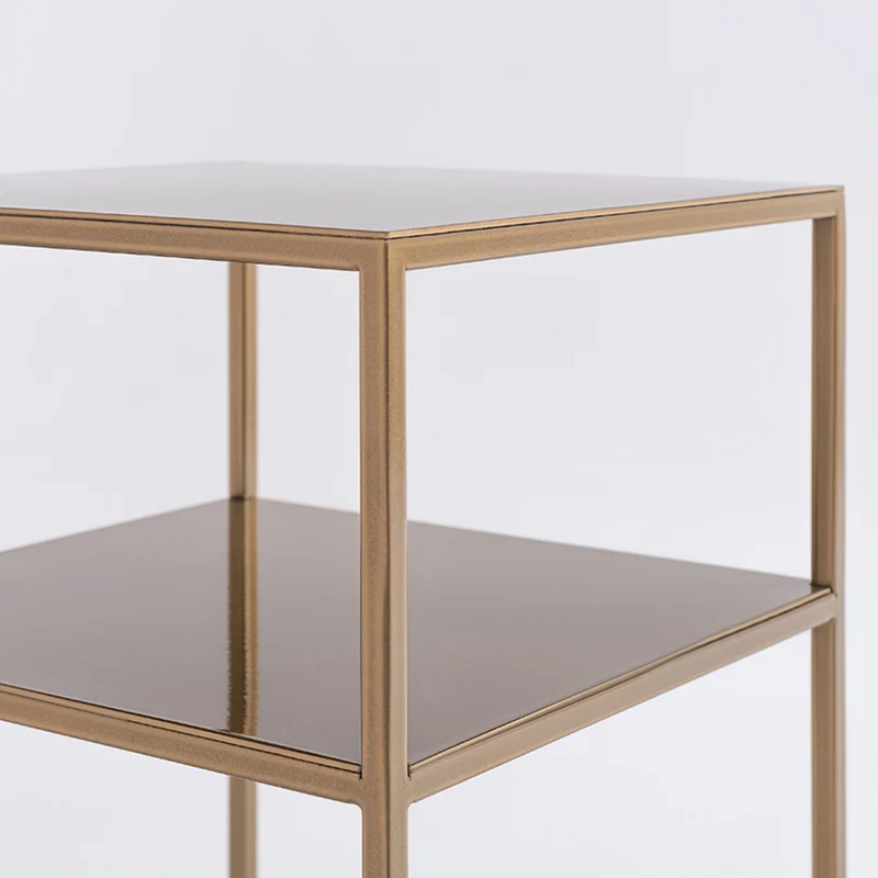 Table d'appoint carrée à deux étages gold en métal 30 x 60 cm Tensio 2 - Custom Form