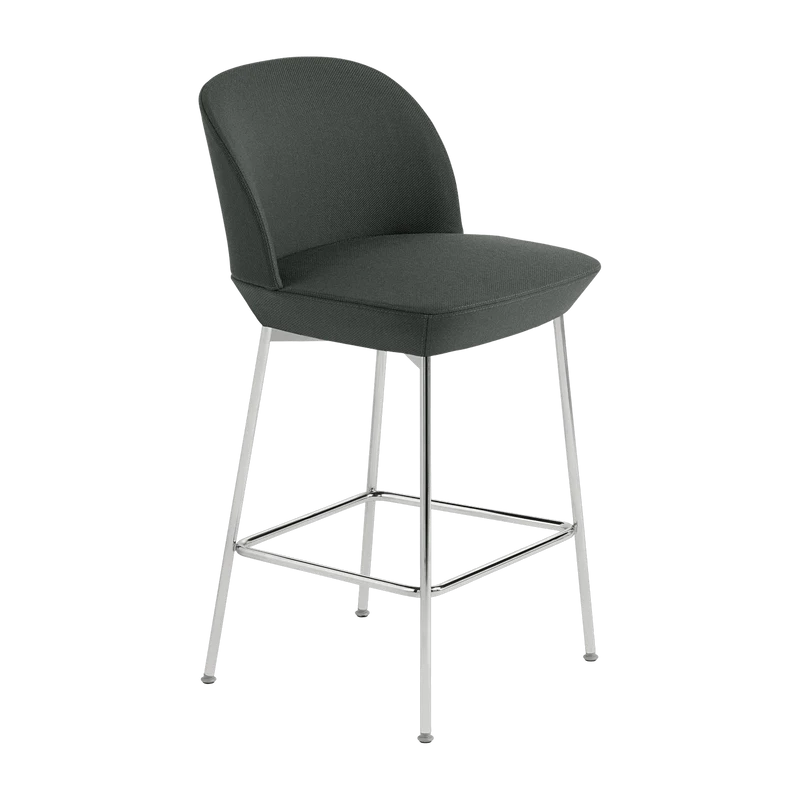 Chaise de bar 65 cm noire et pieds chrome Oslo - Muuto