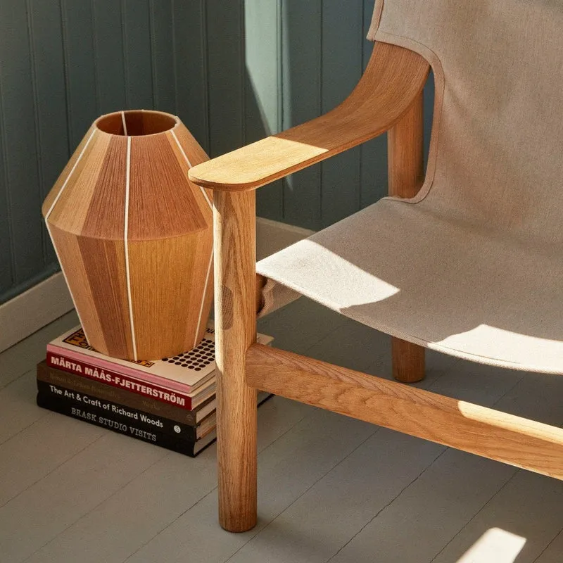 Fauteuil en chêne avec housse en toile écru Bernard - HAY