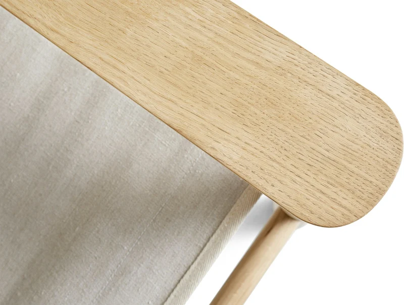 Fauteuil en chêne avec housse en toile écru Bernard - HAY