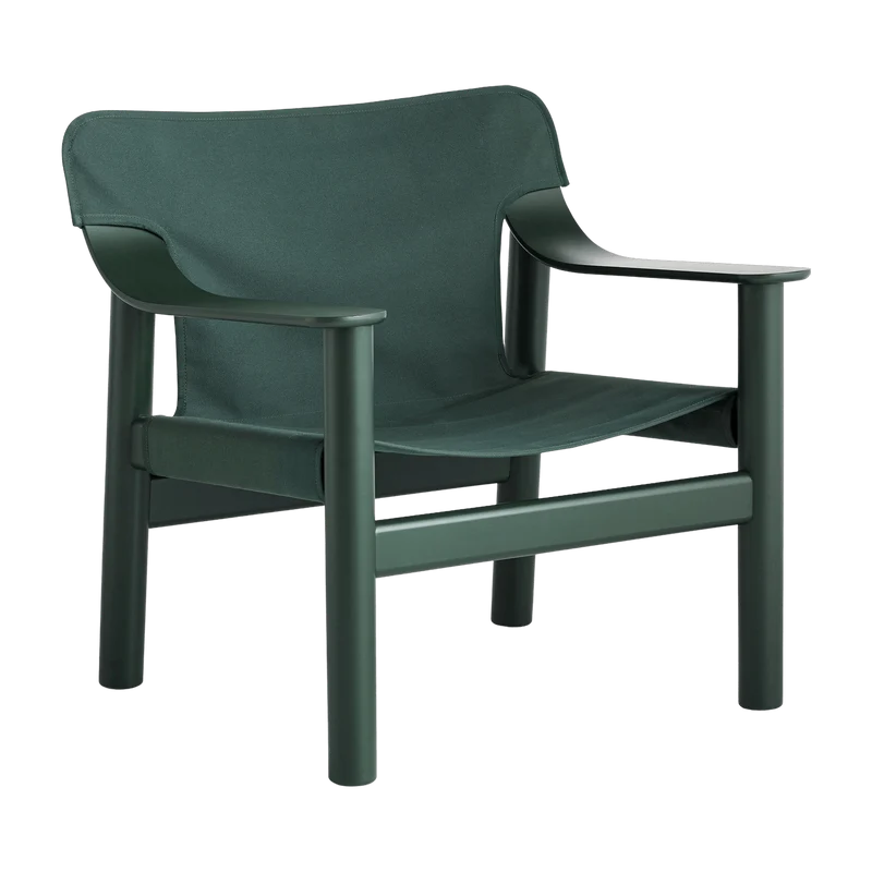Fauteuil en hêtre avec housse en toile verte Bernard - HAY
