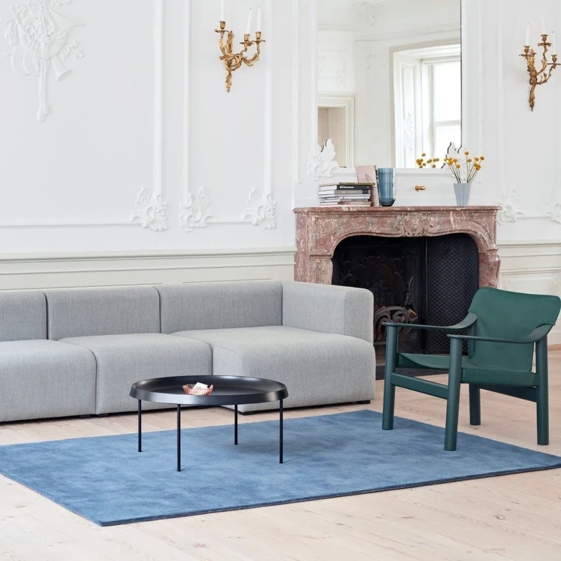 Fauteuil en hêtre avec housse en toile verte Bernard - HAY