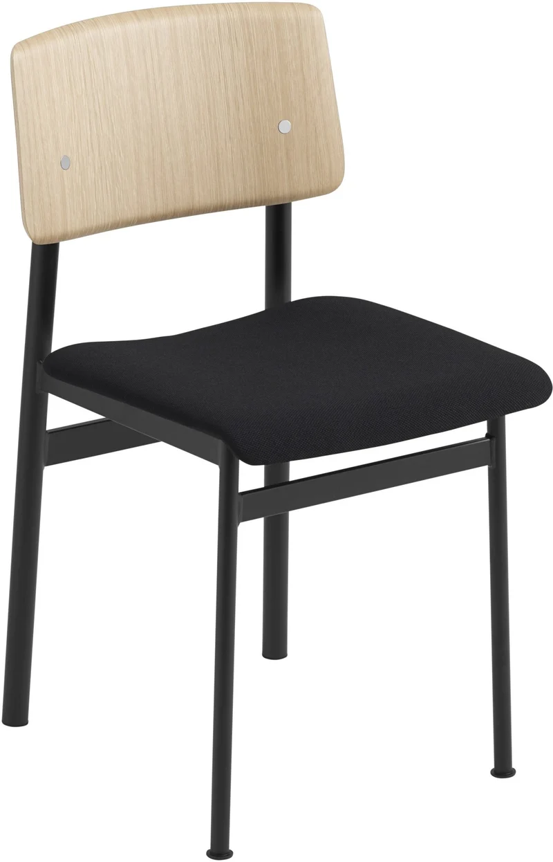 Chaise en chêne et assise noire Loft - Muuto