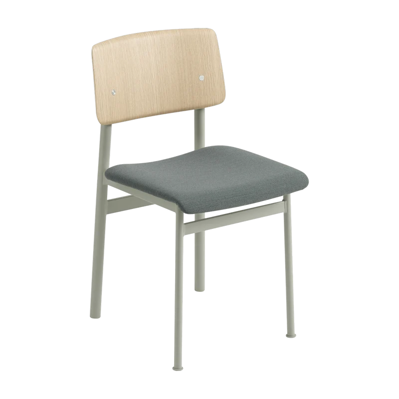 Chaise en chêne et assise vert gris Loft - Muuto