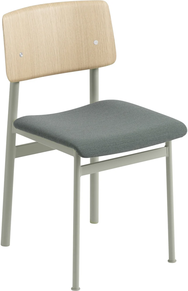 Chaise en chêne et assise vert gris Loft - Muuto