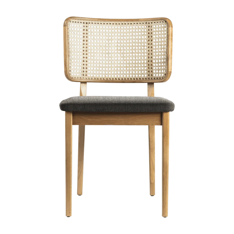 Set de 2 chaises grises en chêne naturel Cannage - RED Edition