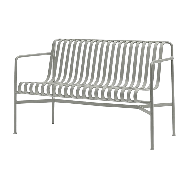 Banc de jardin avec accoudoirs en métal gris Palissade - HAY